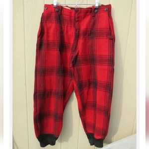 Vintage Pants Mens Size 32 x 24 Buffalo Plaid Mackinaw Wool Hunting USA